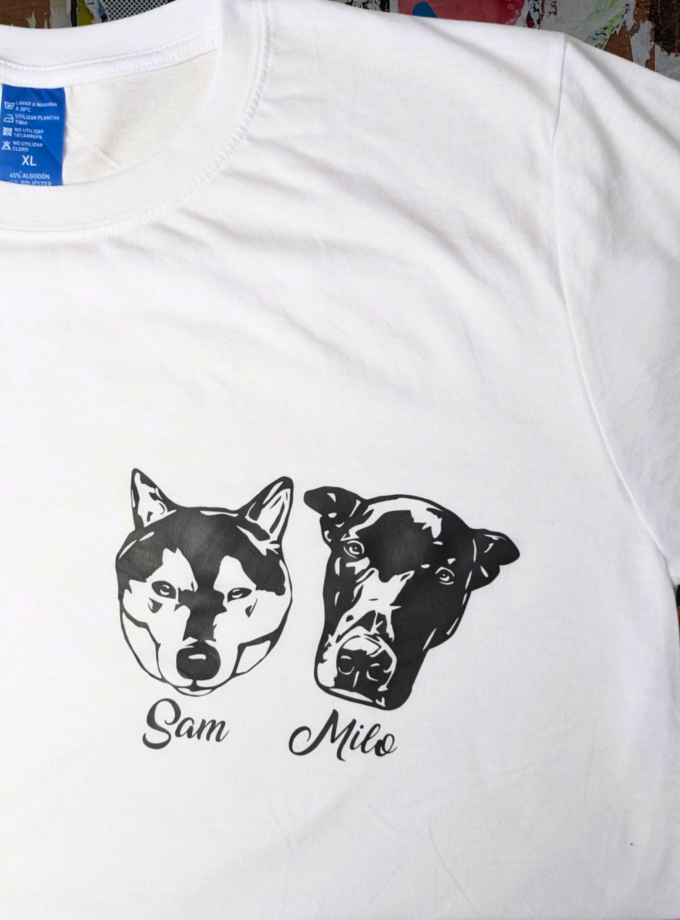 Remera personalizada con la cara de tu mascota