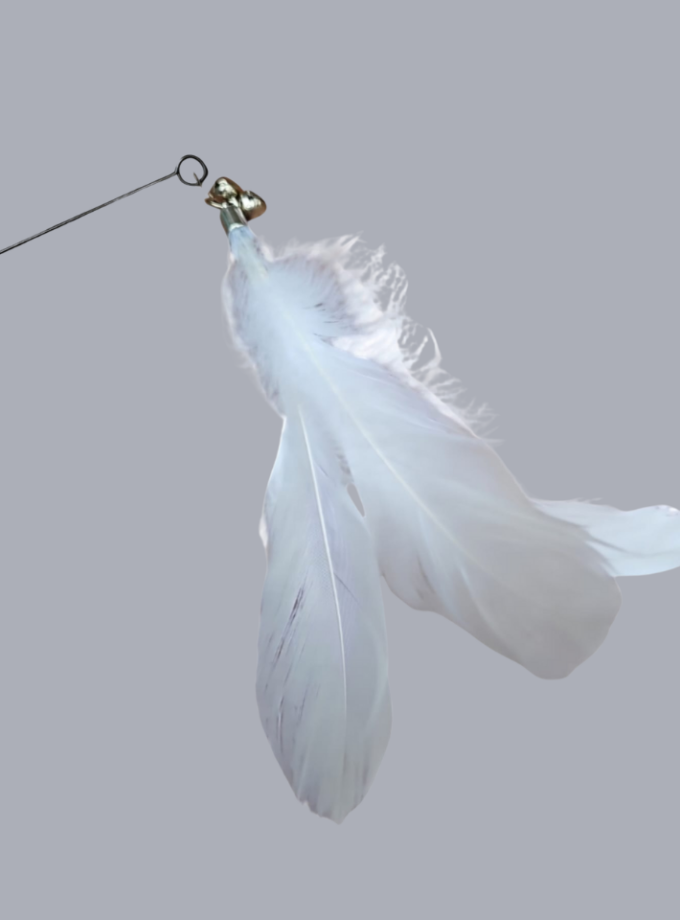 Juguete para gato vara con plumas y cascabel